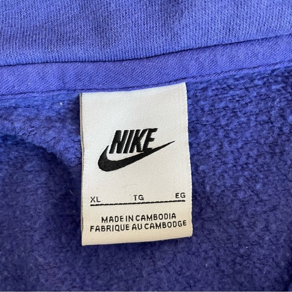 Nike Girls' Youth Purple Fleece Cropped 1/2 Zip Pullover Sweatshirt 20669 - Picture 5 of 8